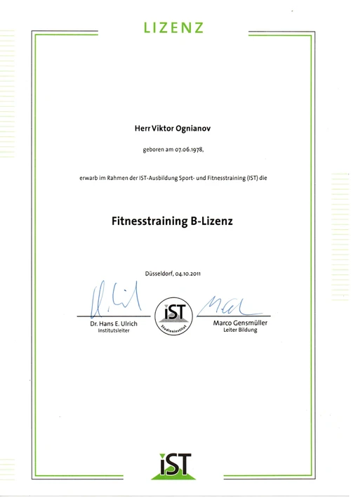 Fitnesstraining B-Lizenz