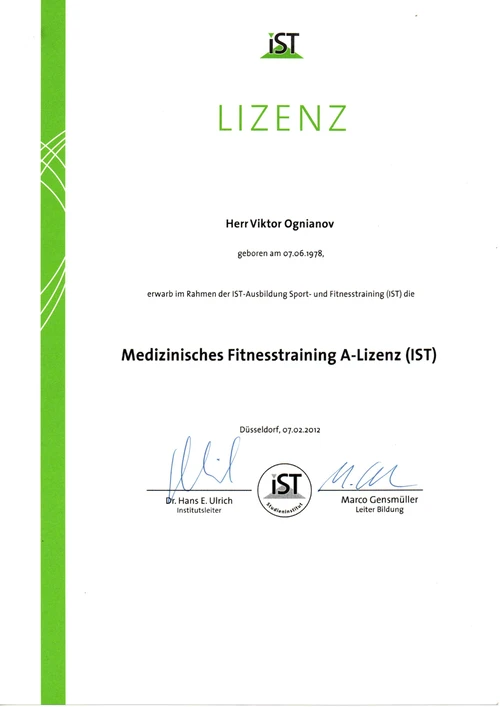 Medizinisches Fitnesstraining A-Lizenz