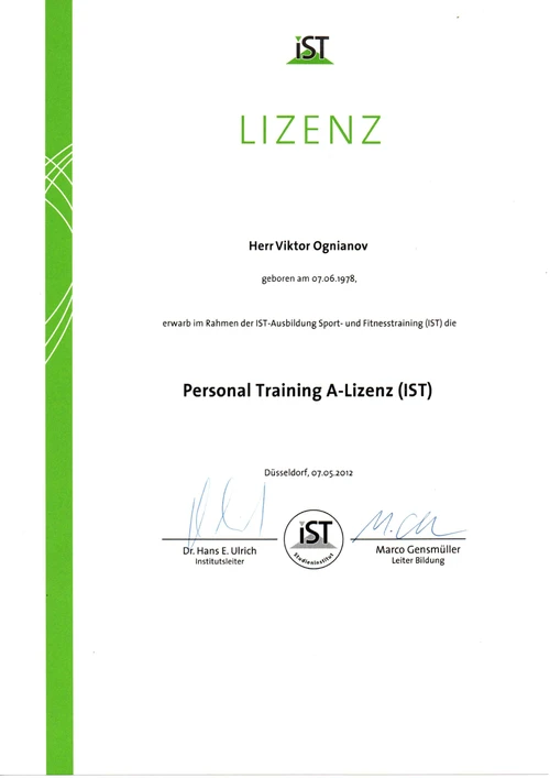 Personal Training A-Lizenz
