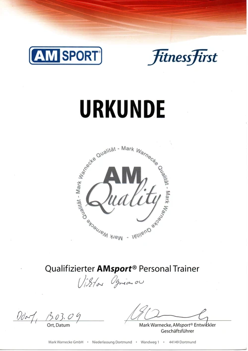 Qualifizierter AMSport Personal Trainer