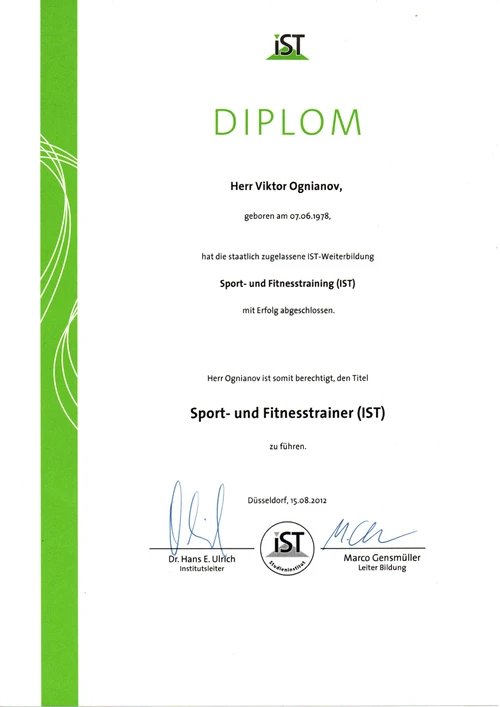 Sport- und Fitnesstrainer Lizenz