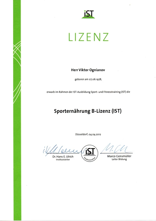 Sportnahrung B-Lizenz
